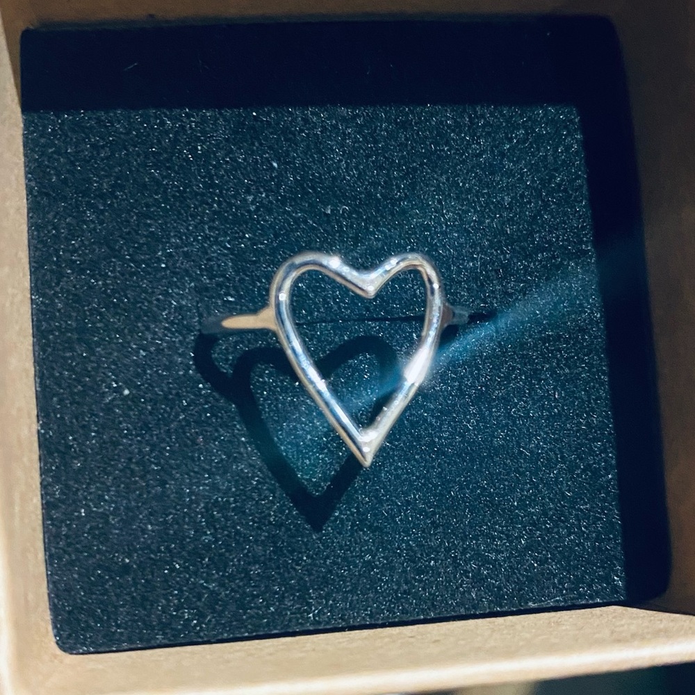 Handmade sterling silver heart ring